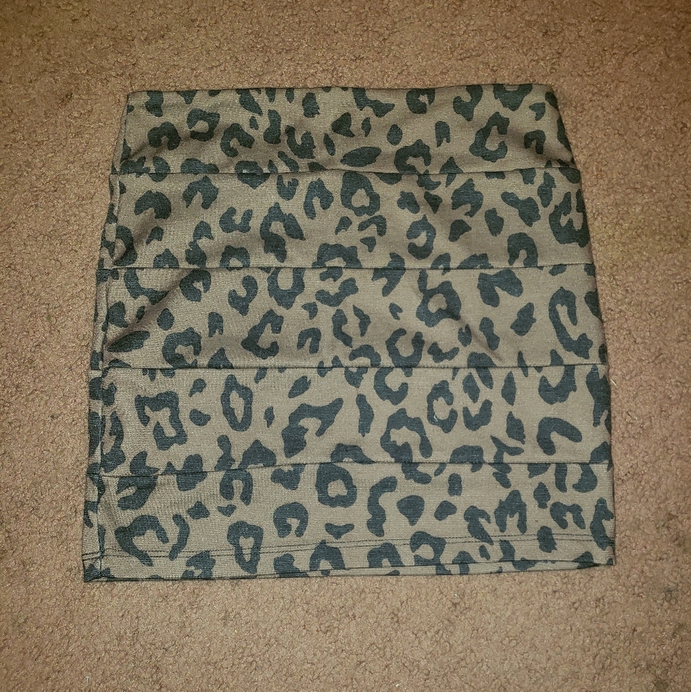 Leopard Print Mini Skirt